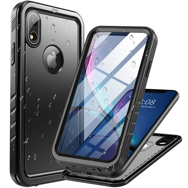 Cozycase Funda Impermeable Para Iphone Xr, Resistente A Los Golpes, De Cuerpo Completo, Con Protector De Pantalla Incorporado Para Apple Iphone Xr De 6,1 Pulgadas, Versión 2018, (Negro)