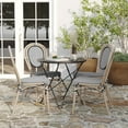 thumbnail image 3 of Merrick Lane Set of Four Stacking Thonet Bistro Style Chair with Black & White Textilene Seat and Bamboo Finished Metal Frame for Indoor/Outdoor Use, 3 of 15