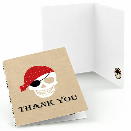 Beware of Pirates - Pirate Birthday & Halloween Party Thank You Cards (8 count)