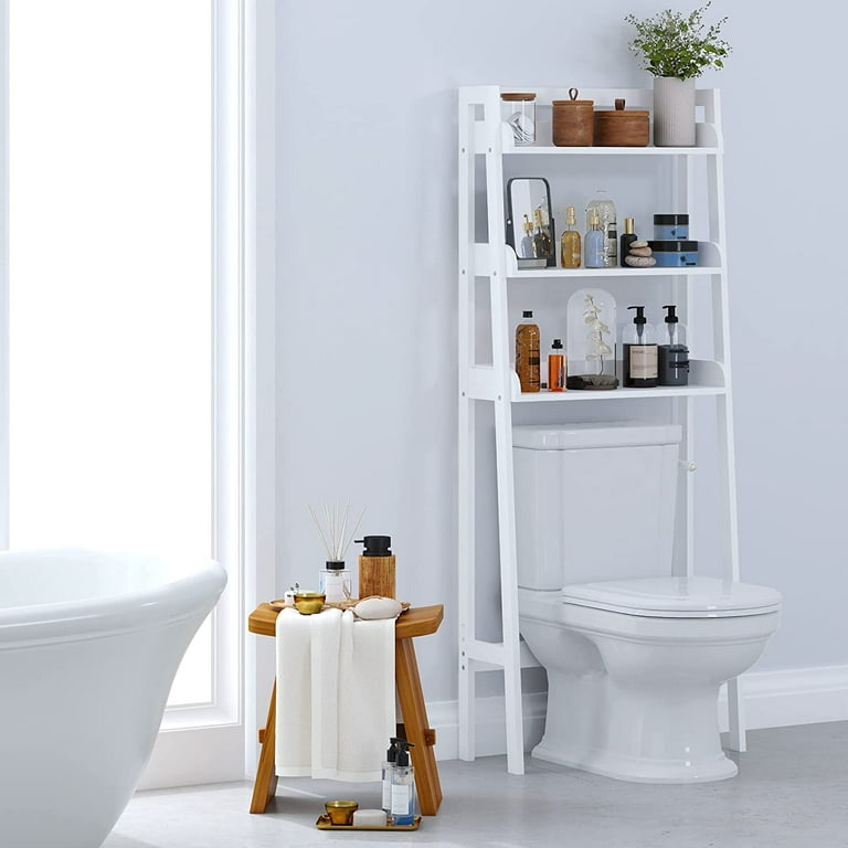 Mainstays 23 W 3-Shelf Bathroom Space Saver, over the Toilet, for Adult or  Child Bath Items, White