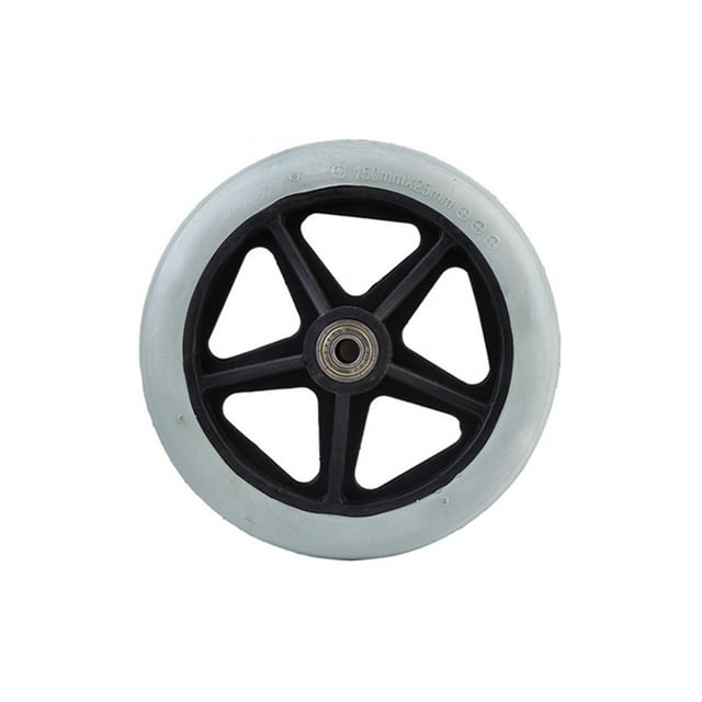 Wweixi 7inch Wheelchair Replacement Accessory Wear-resistant Front Wheel Set Universal Luggage Suitcase Casters PVC Install 【dia.16-17cm】Gray