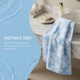 thumbnail image 6 of Unique Bargains Soft Absorbent Cotton Floral Print Washcloths Blue 6pk, 6 of 7