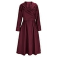 thumbnail image 6 of Mifsaly Long Sleeve Wedding Guest Dress Women V-Neck Winter Cocktail Dresses A-Line Tunic Evening Party Elegant Gowns with Pockets S, 6 of 7