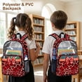 thumbnail image 4 of SEANATIVE Clear Backpack for Kids School Bag 17 Inch Large Capacity Bookbag Transparent Clear Bag Lightweight Casual Travel Beach Backpack for Teen Students, Leopard Bow Print Red, 4 of 7