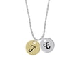 thumbnail image 2 of Delight Jewelry Goldtone Large Disc Letter - T - 3/4'' Silvertone Script Initial Disc - C - Charm Necklace, 20"+3", 2 of 4