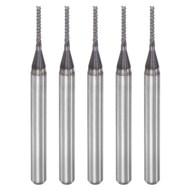 Unique Bargains 1/8' Shank 1mm x 7mm Diamond Film Coated Carbide End Mill CNC Router Bits 5 Pack