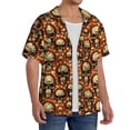 thumbnail image 2 of Pofeuu Skulls And Hearts Print Mens Casual Short Sleeve Shirts Beach Summer Spread Collar Pocket Tops Men's Casual Short-sleeved Shirt-XX-Large, 2 of 5