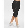 thumbnail image 4 of Ata para arriba el lado de talle alto tamaño extra grande de los pantalones de Capri Rosegal  Pantalones de talla grande, 4 of 5