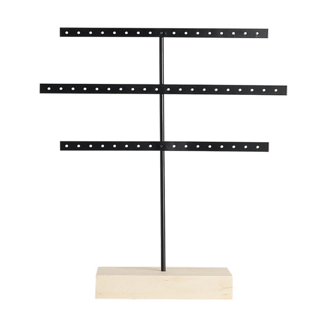Soporte para exhibición de joyas Billuyoard 3 niveles organizador colgante Negro