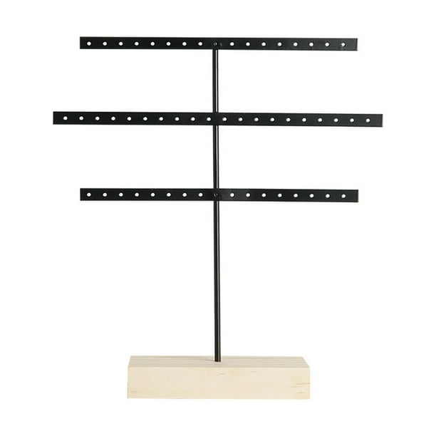 Soporte para exhibición de joyas Billuyoard 3 niveles organizador colgante Negro