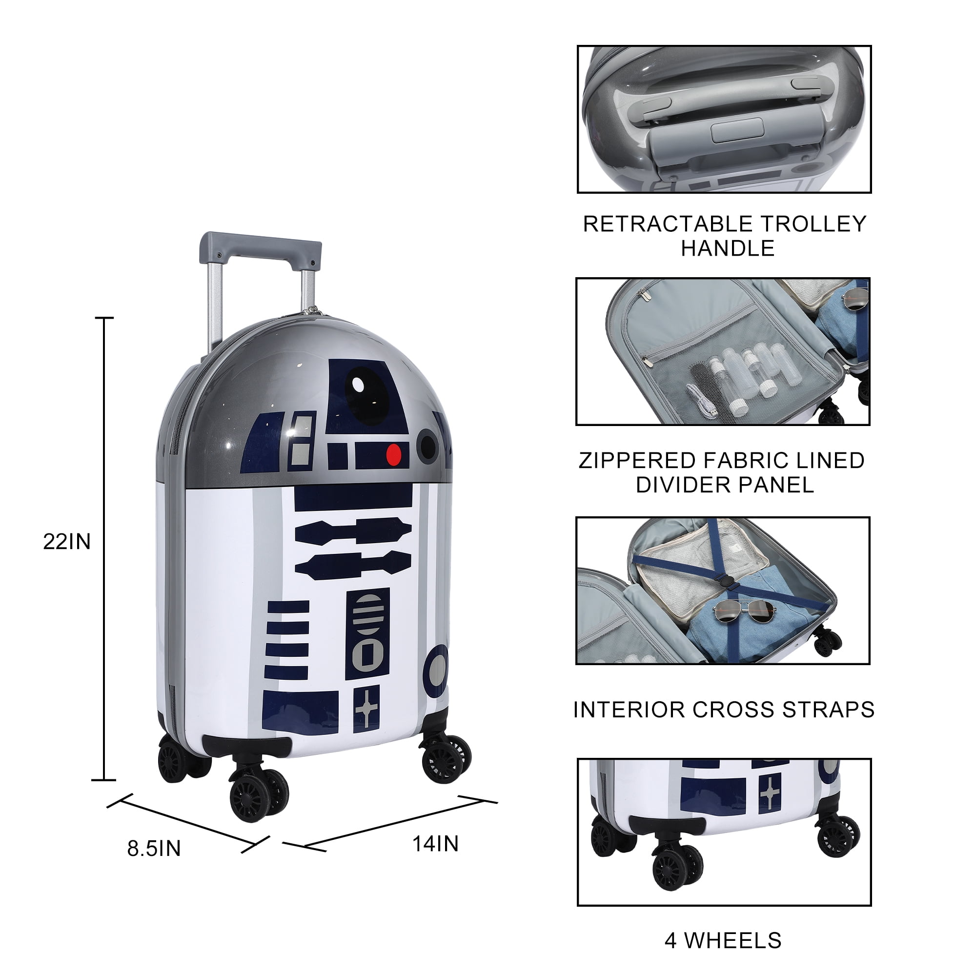 Star Wars: Rebels R2D2 light weight 22" Shaped Rolling Luggage