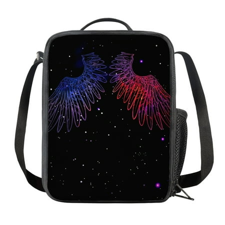 

JINMUZAO Pretty Wings Feathered Lunch Bag Can Be Applied To Students White-Collar / Can Be Applied To Mountain Climbing Picnics Camping School