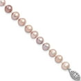 thumbnail image 1 of Sterling Silver Rh-Plated 6-7mm Purple Fw Cultured Pearl Bracelet (7.25 X 7) Made In Canada qh4763-7.25, 1 of 5