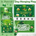 thumbnail image 3 of MXTPOV Happy St.Patrick's Day Banner, Green Shamrock Hat Backdrop for Garden Party Home Decor, St Patricks Day Decorations, Lucky Irish Decor Flag Yard Signs, 3 of 4