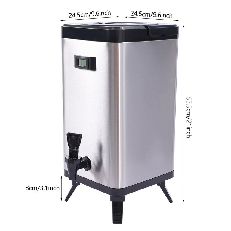 Cold Beverage Dispenser With Ice Container, 4.4 Gallon Double Stainless  Steel Drink Dispensers Machine with Stand and Spigot for Parties Buffet