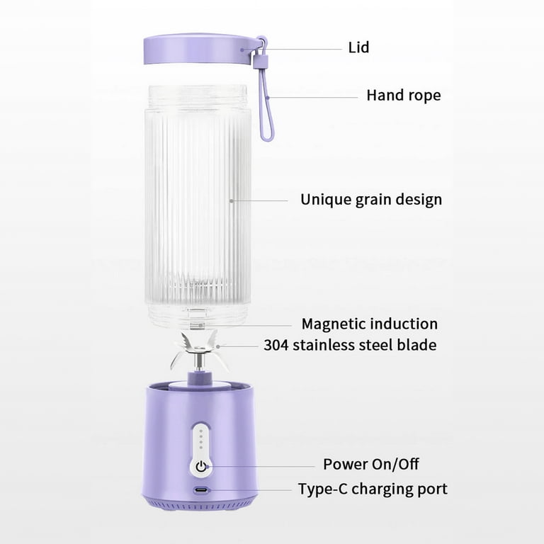 Dezsed 500ml Portable Juicer Wireless Portable Ice Breaking Electric Cup on  Clearance White 