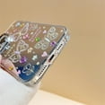 thumbnail image 5 of Kawaii Cute 3D Diamond Colorful Butterfly Flower Love Heart Star Plating Mirror Phone Case Compatible with iPhone Case (Clear,iPhone 14 Plus), 5 of 5