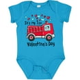 thumbnail image 3 of Inktastic It's My 1st Valentine's Day Fire Truck with Cute Dalmatian Boys or Girls Baby Bodysuit, 3 of 5