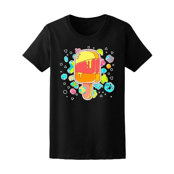 Trendy Colorful Ice Cream Pop T-Shirt Women -Image by Shutterstock, Female Medium