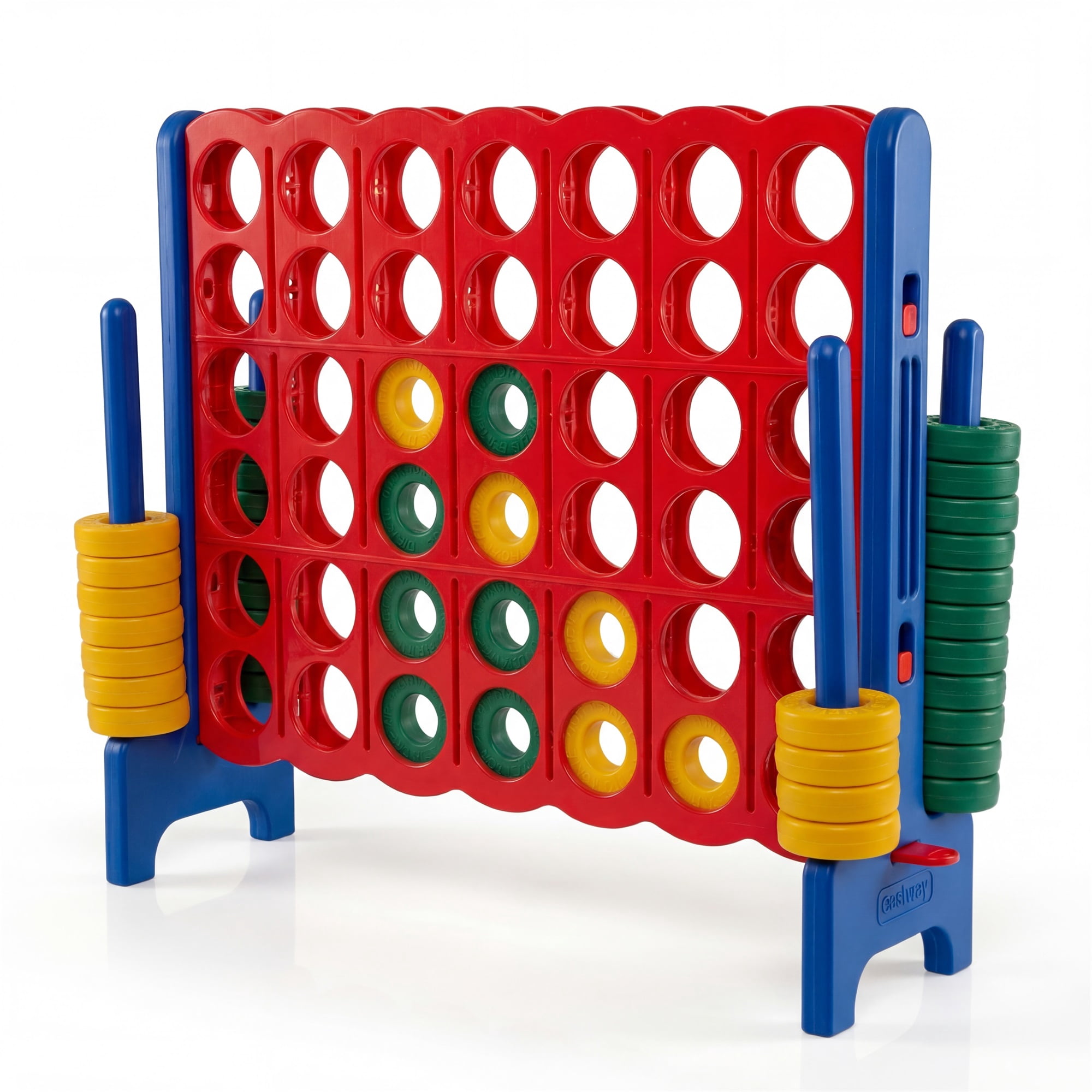 Costway Jumbo 4-to-Score 4 in A Row Board Game Set Outdoor Indoor Kids Adults Family Fun Blue + Red