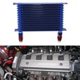 thumbnail image 3 of Enfriador de aceite de motor de transmisión de coche de 13 filas AN10 Higoodz conjunto de radiador de refrigeración universal azul, 3 of 7