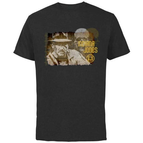 Lucasfilm Indiana Jones Vintage Map and Skull - Short Sleeve Cotton T-Shirt for Adults - Customized-Natural