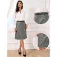thumbnail image 2 of DARING DIVA Women A-Line High Waist PU Faux Leather Belted Midi Skirt XL Dark Grey, 2 of 6