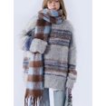 thumbnail image 4 of Suéteres de mujer a rayas con ambiente retro, acogedores, elegantes, de estilo japonés, tejidos de otoño, sencillos, con paneles, temperamento elegante y chic., 4 of 6