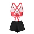 thumbnail image 4 of Bosfbaoi Swimsuit for Women 2-Piece High Waisted Tankini Set Twist Front Crisscross Back Top Boyshort Bottom Regular Solid Tankini Sets for Women, 4 of 6
