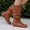 Orange, variant on Women's Round Toe High Top Women's Boots With Flanged Oversized Fashion Boots