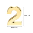 thumbnail image 2 of Uxcell 2.76" ABS Plating Self Adhesive House Number 2 Gold Tone, 2 of 5