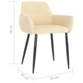 thumbnail image 4 of vidaXL Dining Chairs 2 pcs Cream Velvet, 4 of 5