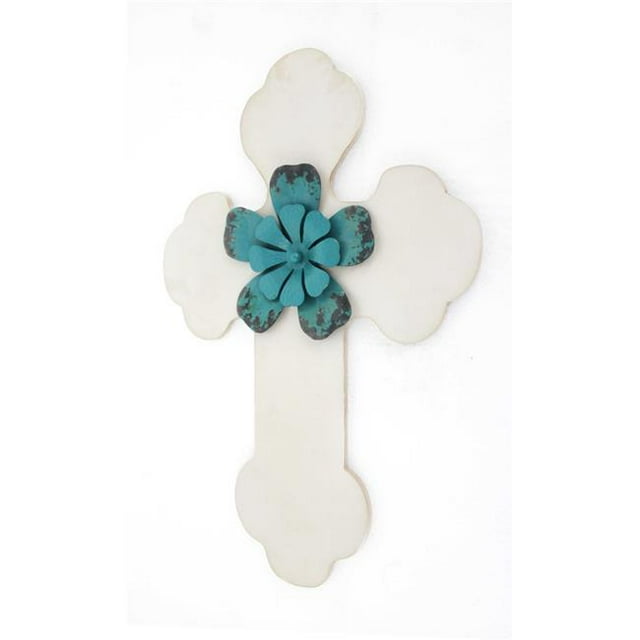 23,75 X 15,75" Blanc Rustique Croix Décor Mural en Bois