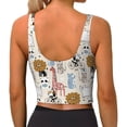 thumbnail image 2 of Yiaed Hand Drawn Animals Print Ladies Waistcoat Women Sports Vest Vest Sports Women Sports Top Yoga Vest for women-Large, 2 of 8