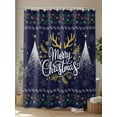 thumbnail image 4 of Fsddascl Christmas Elk Shower Curtain Set - Extra Long 72" x 96" Washable Bathtub Curtain with 12 Hooks, Winter Snowflake Xmas Tree Leaf Navy Blue Waterproof Fabric Stall Shower Curtains for Bathroom, 4 of 6
