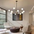 thumbnail image 3 of AIR-Modern Chandelier 12-Light Sputnik Chandeliers Black and Gold Chandelier Light Fixtures for Dining Room Over Table Mid Century Height Adjustable High Ceiling Kitchen Farmhouse Chandelier, 3 of 4