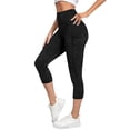thumbnail image 4 of Breezora Women's High Waisted Seamless Yoga Capri Pants - Breathable Cationic Fabric with Pockets, Workout and Running Tights, 4 of 6