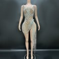 thumbnail image 1 of Novance Y2428-J Robes de Soirée Femmes Perles Chaîne à Pampilles Vêtements pour Femmes Automne 2023 Élégante Robe de Soirée pour Femmes Cristal Rouge, 1 of 5