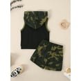 thumbnail image 3 of CARETOO Toddler Boy Summer Outfits Hoodie Sleeveless Tank Tops & Casual Shorts Sets Baby 2T 3T 4T 5T 6T Clothes, 3 of 15