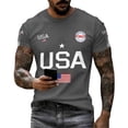 thumbnail image 2 of 250th Anniversary USA Shirt Crewneck Short Sleeve Commemorative Tee Casual Independence Day Mens Graphic T-shirts Dark Gray XL, 2 of 6