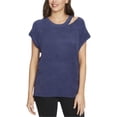 thumbnail image 1 of William Rast Womens Riley Basic T-Shirt, Blue, Large, 1 of 1