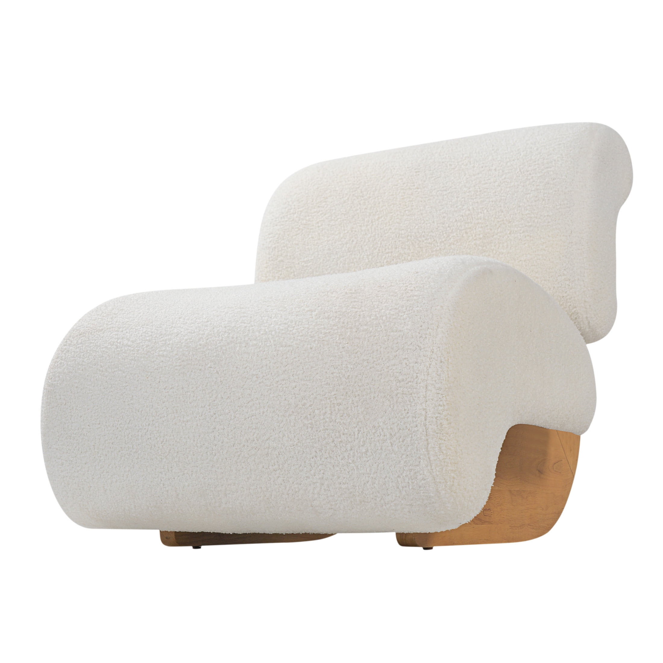 Christopher Knight Home 28.9" Boucle Accent Lounge Chair with Curved Backrest, Off-White