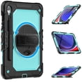 thumbnail image 5 of 3 Layer Case for Samsung Galaxy Tab S9 11" 2023/S9 FE 10.9" 2023, for Kids Heavy Duty Protective Case with Screen Protector & Stylus Holder & 360 Rotating Stand Hand/Shoulder Strap, Mint+Black, 5 of 10