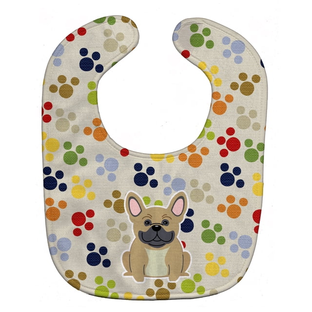 "Treasures Pawprints Babero para bebé, crema de bulldog francés, grande" Caroline's Treasures BB5839BIB