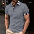 thumbnail image 2 of YABCSAZ Men's Classic T-Shirt Button Short Sleeve Moisture-Wicking V Neck Tee Undershirts Summer Casual Loose Fit Comfortable Soft Tops Outdoor Daily Gym Workout Athletic Shirts, 2 of 6