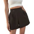 thumbnail image 1 of Qarigey Pantalones de cintura alta para mujer, ejercicio de citas, niñas, piernas anchas, pantalones cortos de cintura elástica, ropa de fiesta de Prendas para la parte inferior del cuerpo Negro XXL Qarigey AP011357-10, 1 of 6