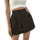 thumbnail image 3 of Pantalones de cintura alta de verano para mujer, banquete, playa, Picnic, cita, chica, piernas anchas, cintura elástica, pantalones cortos Prendas para la parte inferior del cuerpo Negro XXL Sonducket AP011357-10, 3 of 6