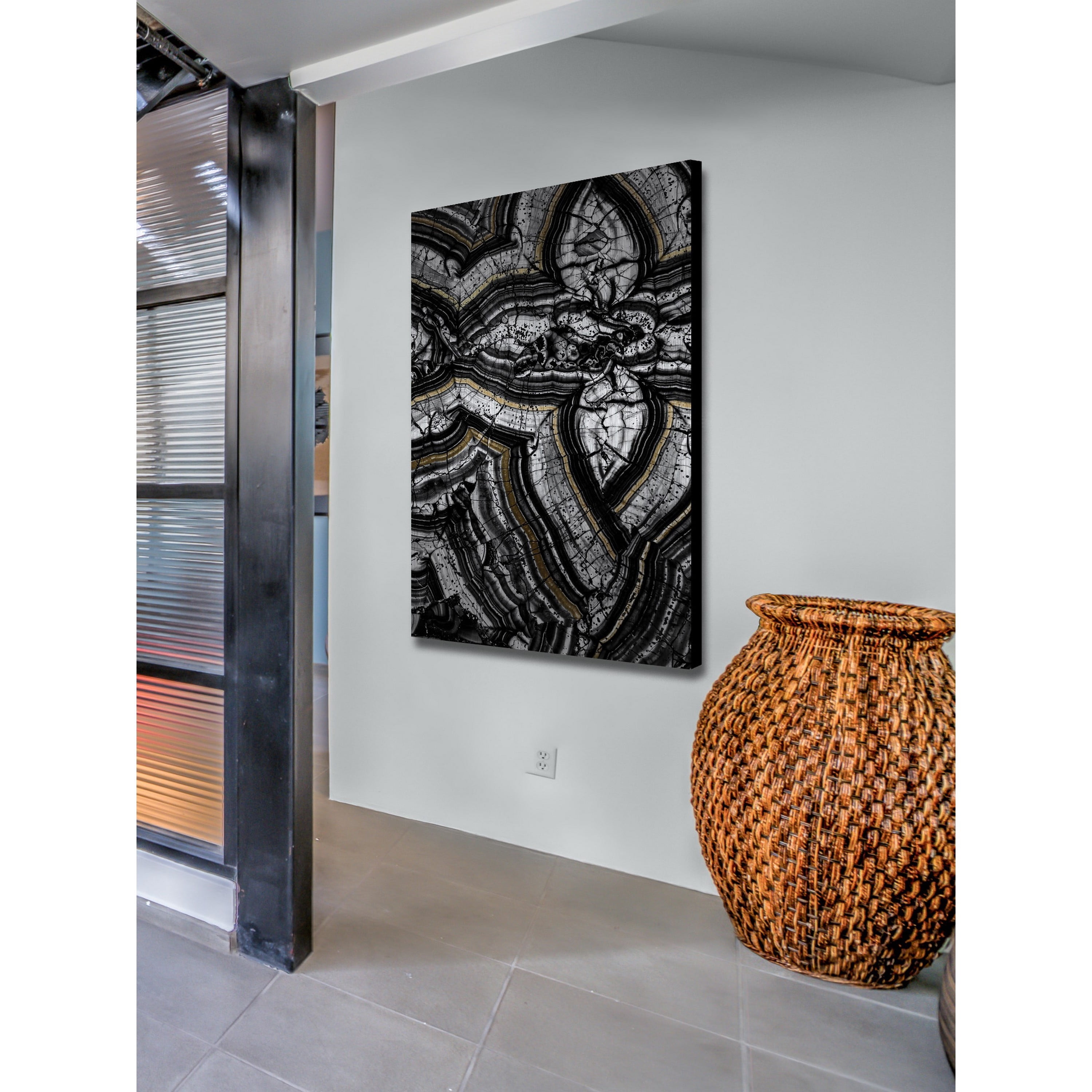 Marmont Hill - "Layer Fragments" Painting Art Print On Brushed Aluminum, 30.0" x 1.5"