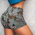 thumbnail image 4 of Balery Mallard Ducks Swimming Printed Workout Shorts for Women Seamless Scrunch Short Gym Yoga Running Sport Active Exercise Fitness Shorts-Medium, 4 of 8
