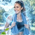 thumbnail image 5 of AUNVITO Sports Cooling Towel 16 x 31 Inch Polyester Cooling Ice Towel with Silicone Sleeve for Gym Workout Running Outdoor Activity and Travel, 5 of 9